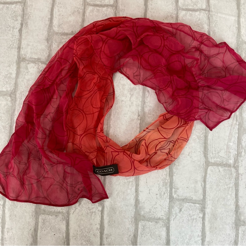Coach Ombré Silk Monogram C Scarf Vintage Y2K - Picture 2 of 4